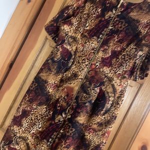 NWT Jones Studio Dress Barn Sheath Dress Short Sleeves Animal Print Back Zip 1X